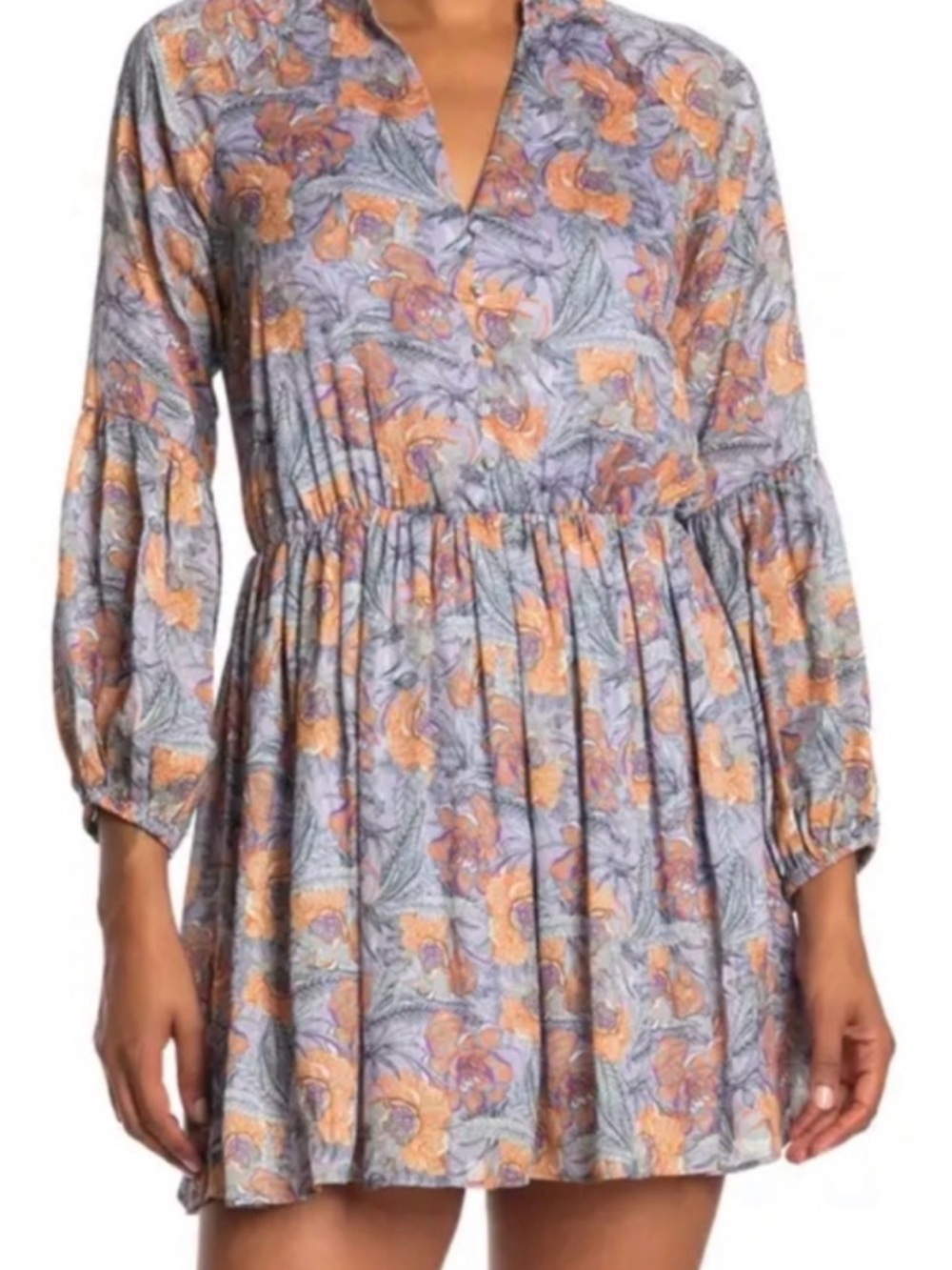 NSR Andra Floral V-Neck Mini Dress NWT Size M